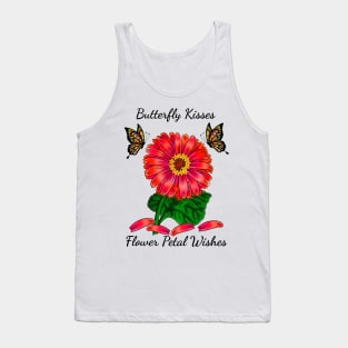 Butterfly Kisses Flower Petal Wishes Red Getbera Daisy Tank Top